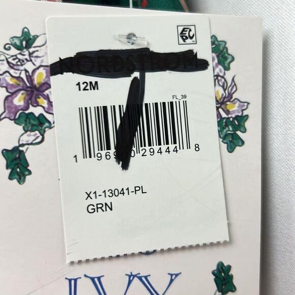 Iris and Ivy Nordstrom Green and Red Nutcracker dress with bloomers NWT 12 Month - Picture 11 of 15